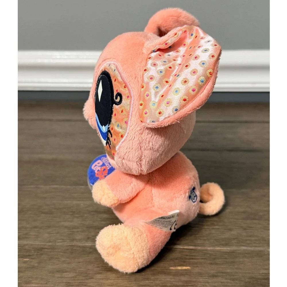 Littlest Pet Shop Pink Mouse Plush 2007 Hasbro LPS Stuffed Animal Glitter Eyes